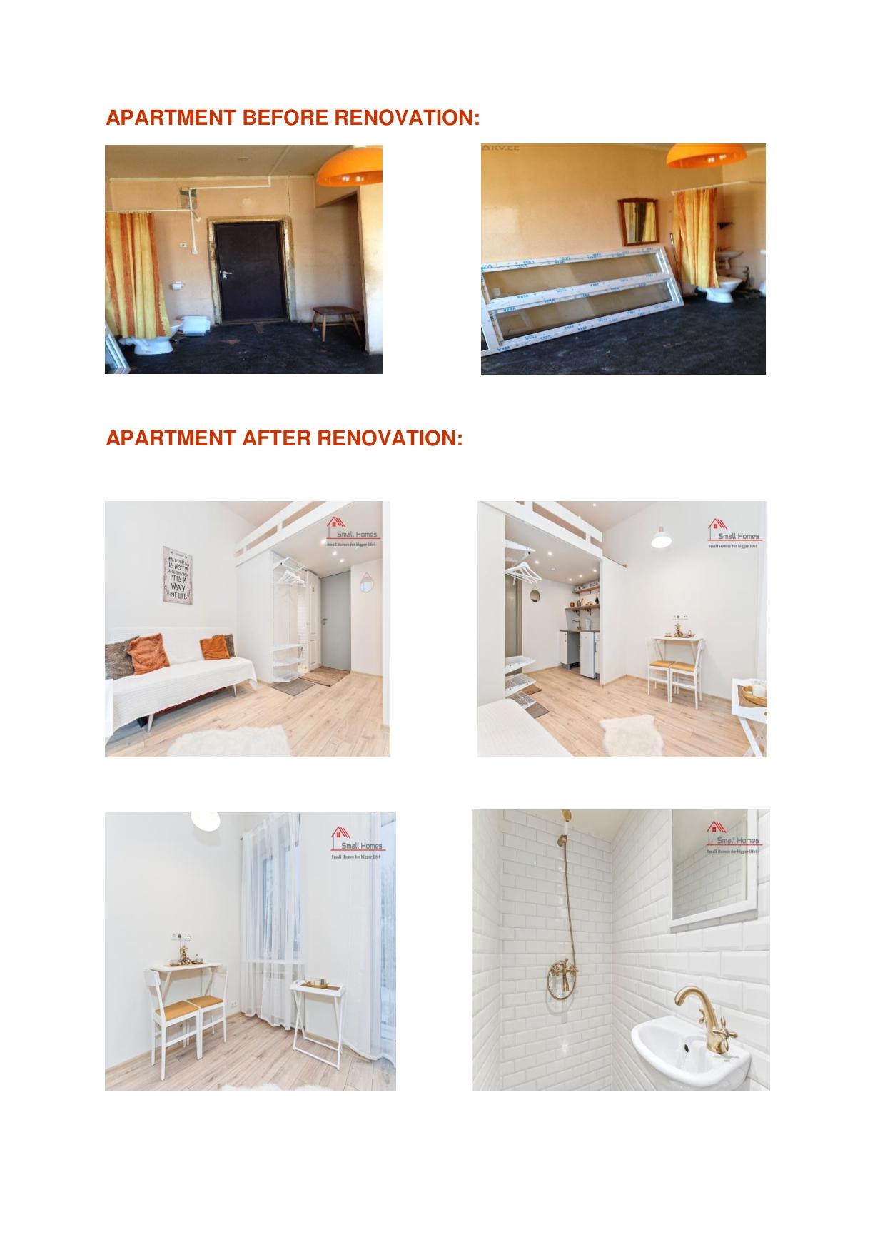 APARTMENT BEFORE AND AFTER RENOVATION